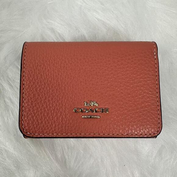 Coach Card Holder Wallet In Signature Canvas With Floral Print In Sand CAP30 NWT - Picture 2 of 6